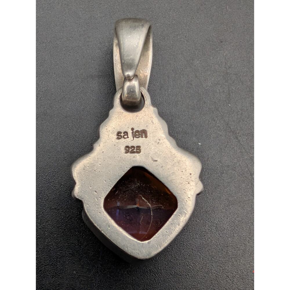Sajen Bali Sterling Silver 925 Aura Quartz Mystic Topaz Iridescent Pendant 6.2g - Picture 4 of 6